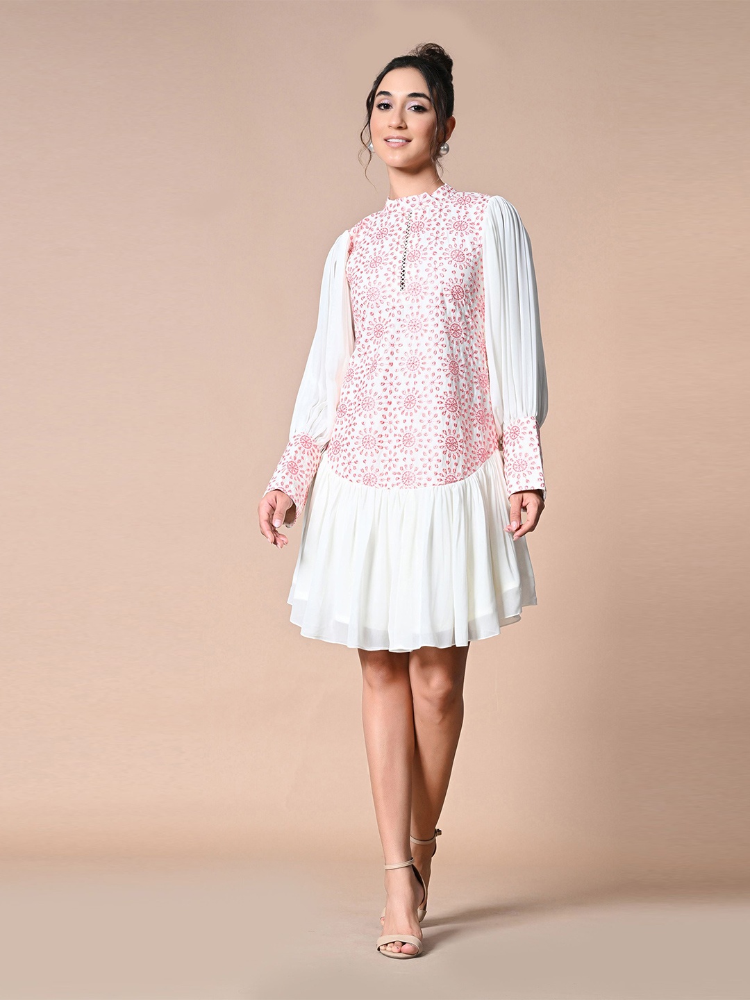 

PANKH Embroidered A-Line Dress, White