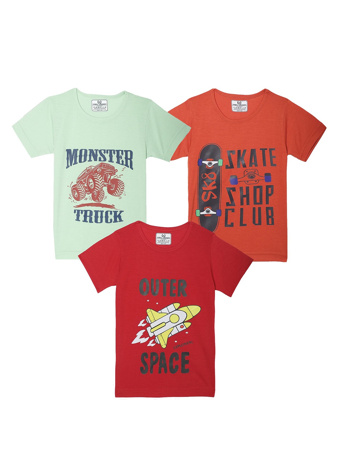 

MACK JONNEY Kids 3 Printed T-shirt, Multi