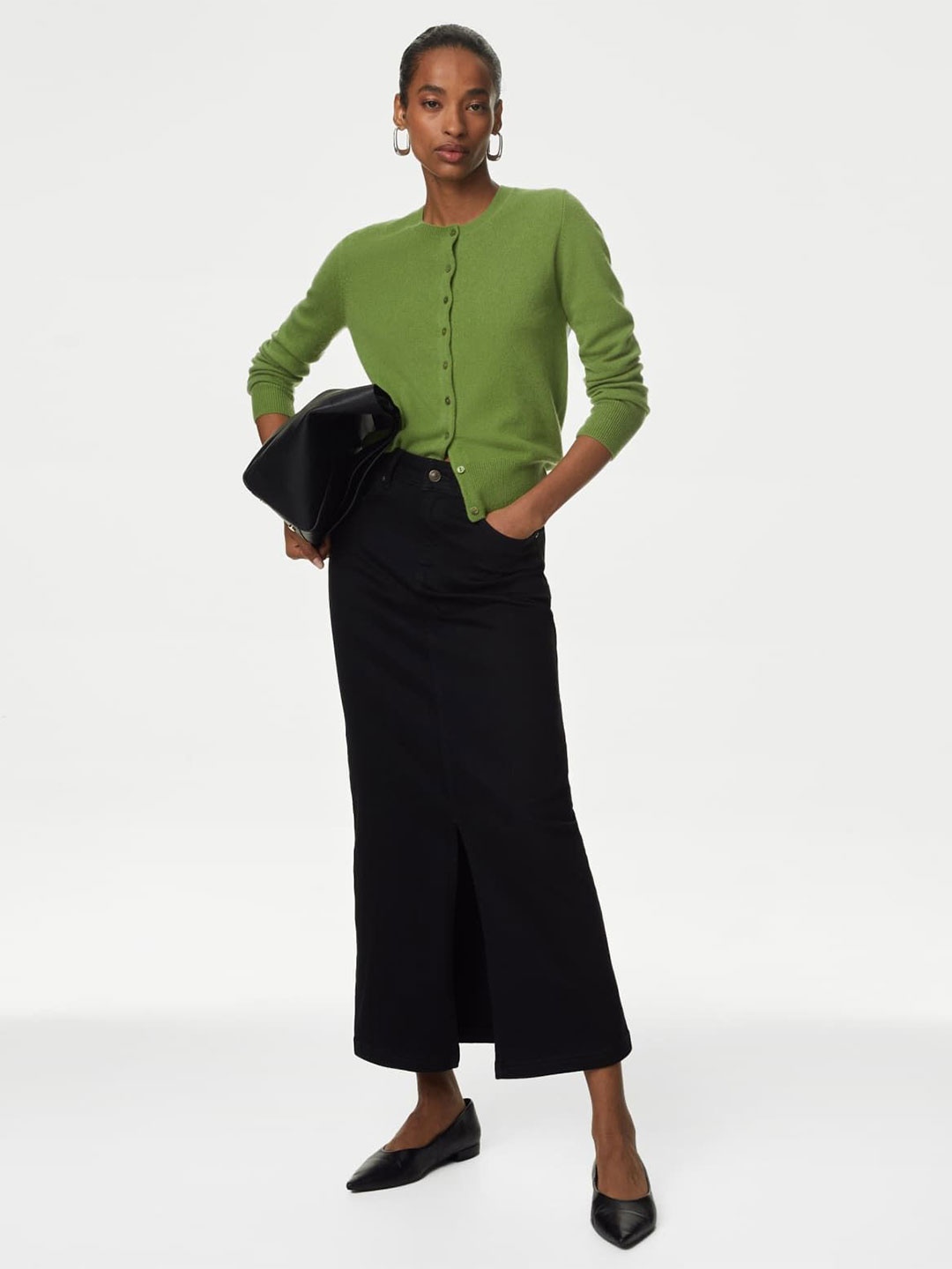 

Marks & Spencer Women Cashmere Cardigan, Green