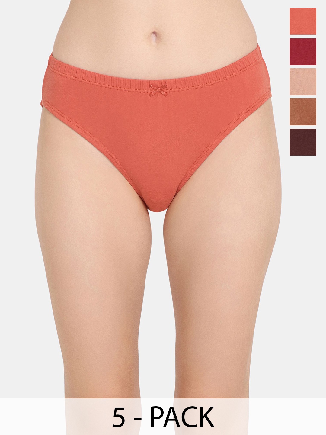 

Rosaline by Zivame Pack Of 5 Assorted Seamless Hipster Briefs
