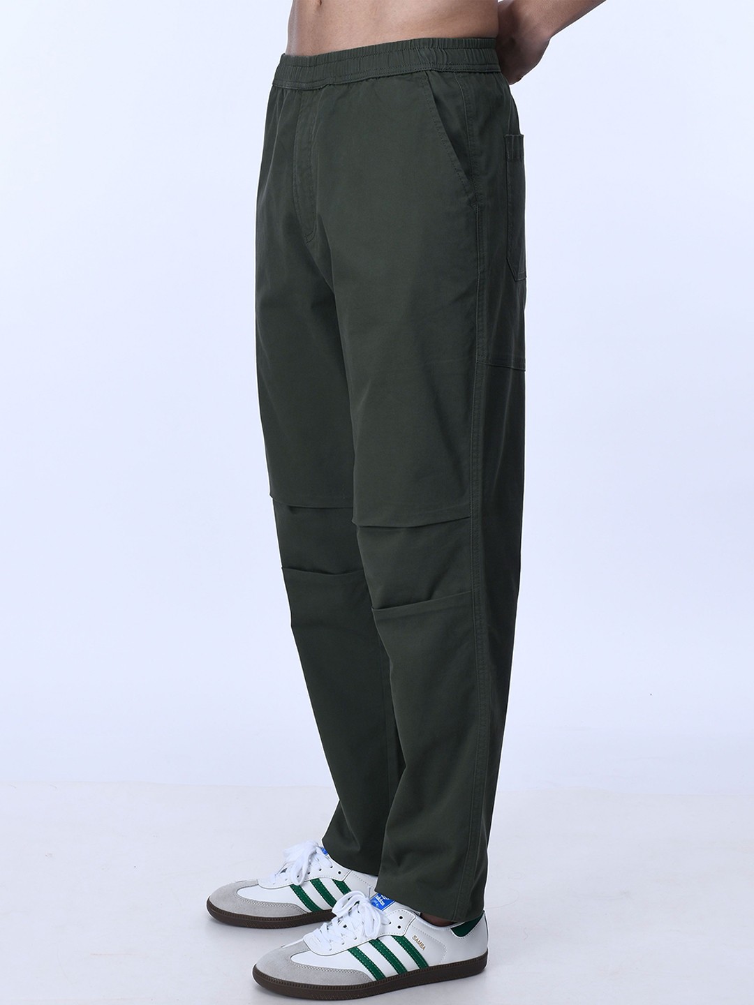

Tailoraedge Men Relaxed Trousers, Olive