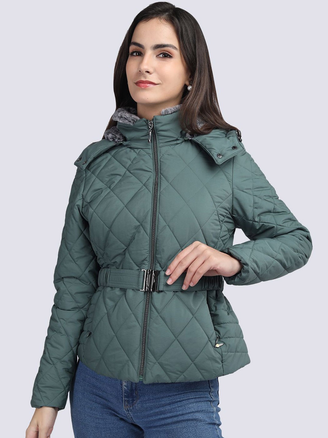 

LURE URBAN Women Outdoor Puffer Jacket, Green