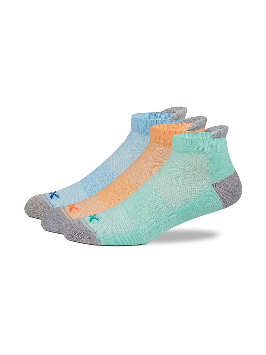 

HRX by Hrithik Roshan Men Pack Of 3 Grey Brand Logo Printed Ankle Length Socks, Blue