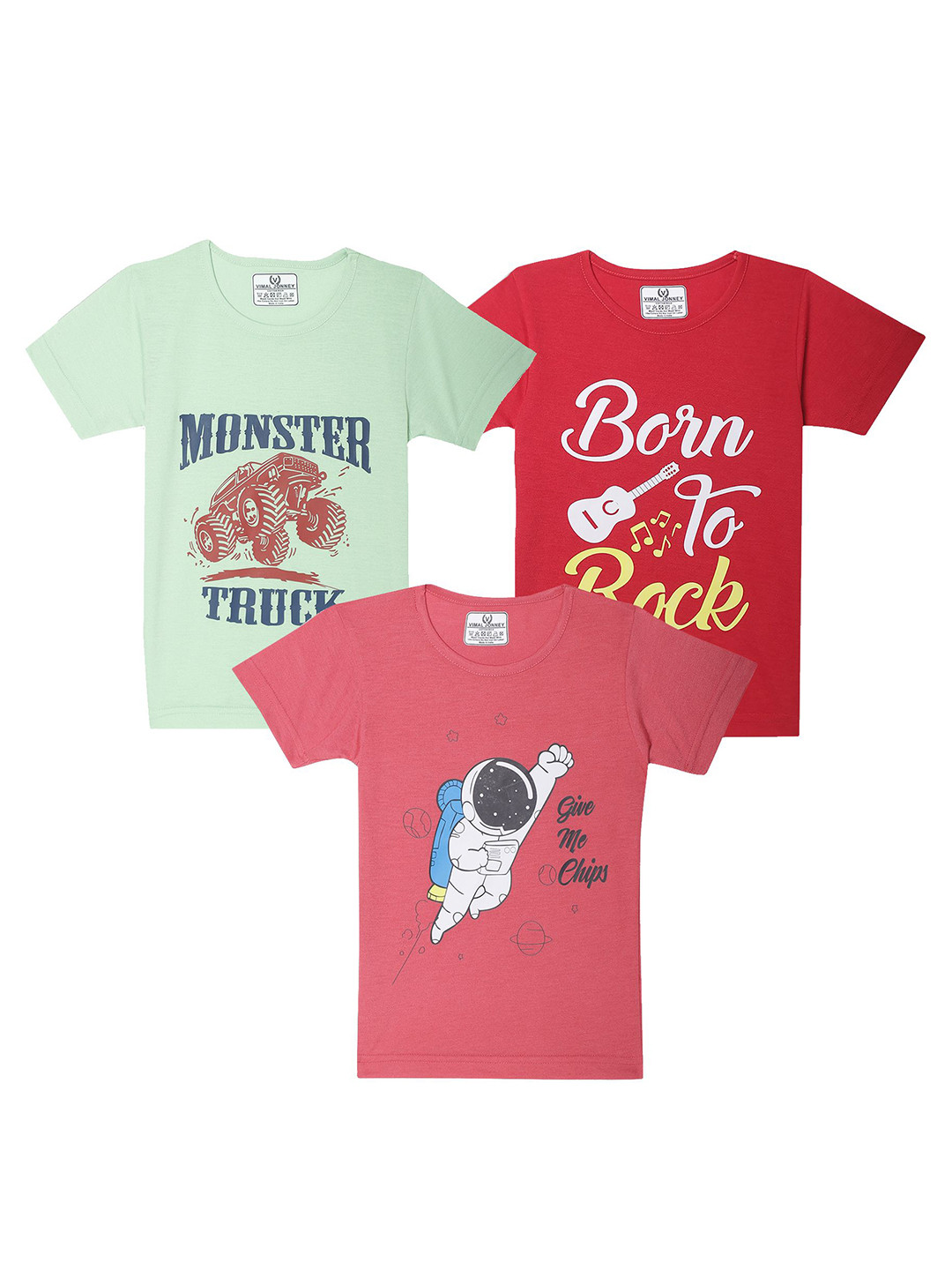 

MACK JONNEY Kids 3 Printed T-shirt, Multi