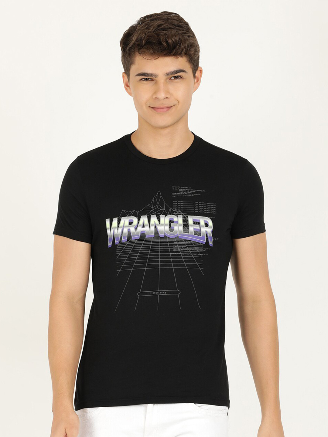 

Wrangler Men Typography Printed Cotton T-shirt, Black