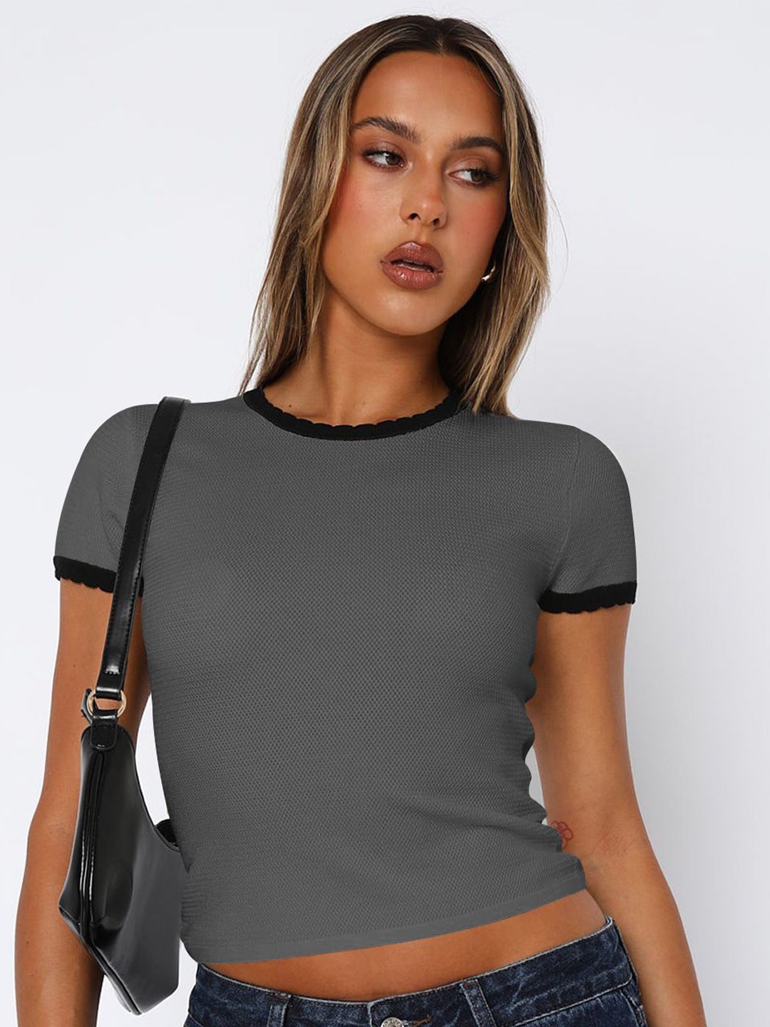 

HERE&NOW Styled Back Top, Grey