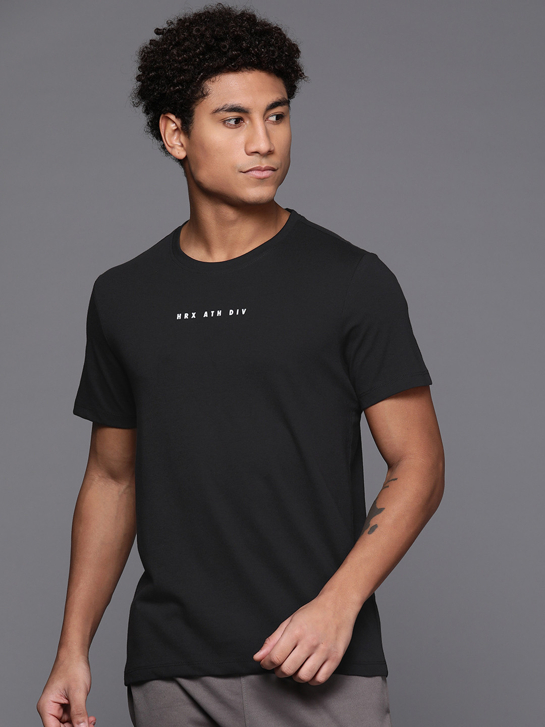 

HRX by Hrithik Roshan Typography Printed Round Neck Lifestyle T-Shirt, Black