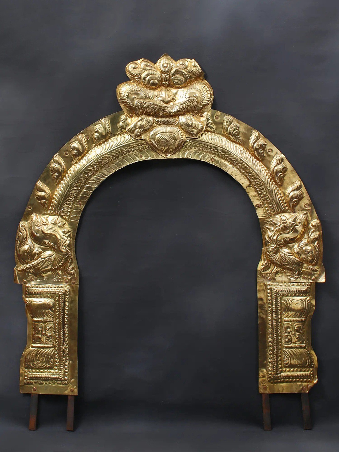 

Exotic India Brass Temple Prabhavali Thiruvachi Arch, Gold