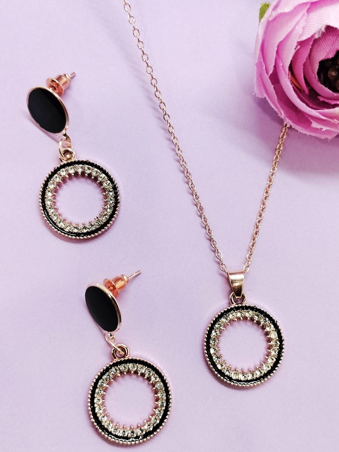 

9blings Gold-Plated Cubic Zirconia Stones Studded Jewellery Set