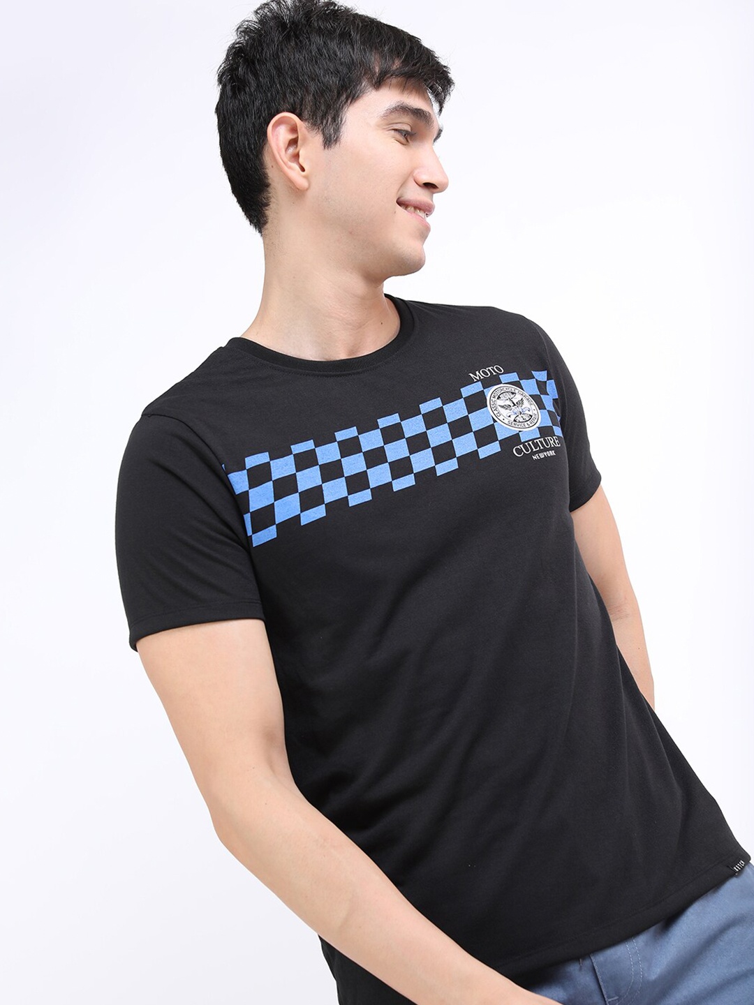 

KETCH Men Black Printed Slim Fit T-shirt