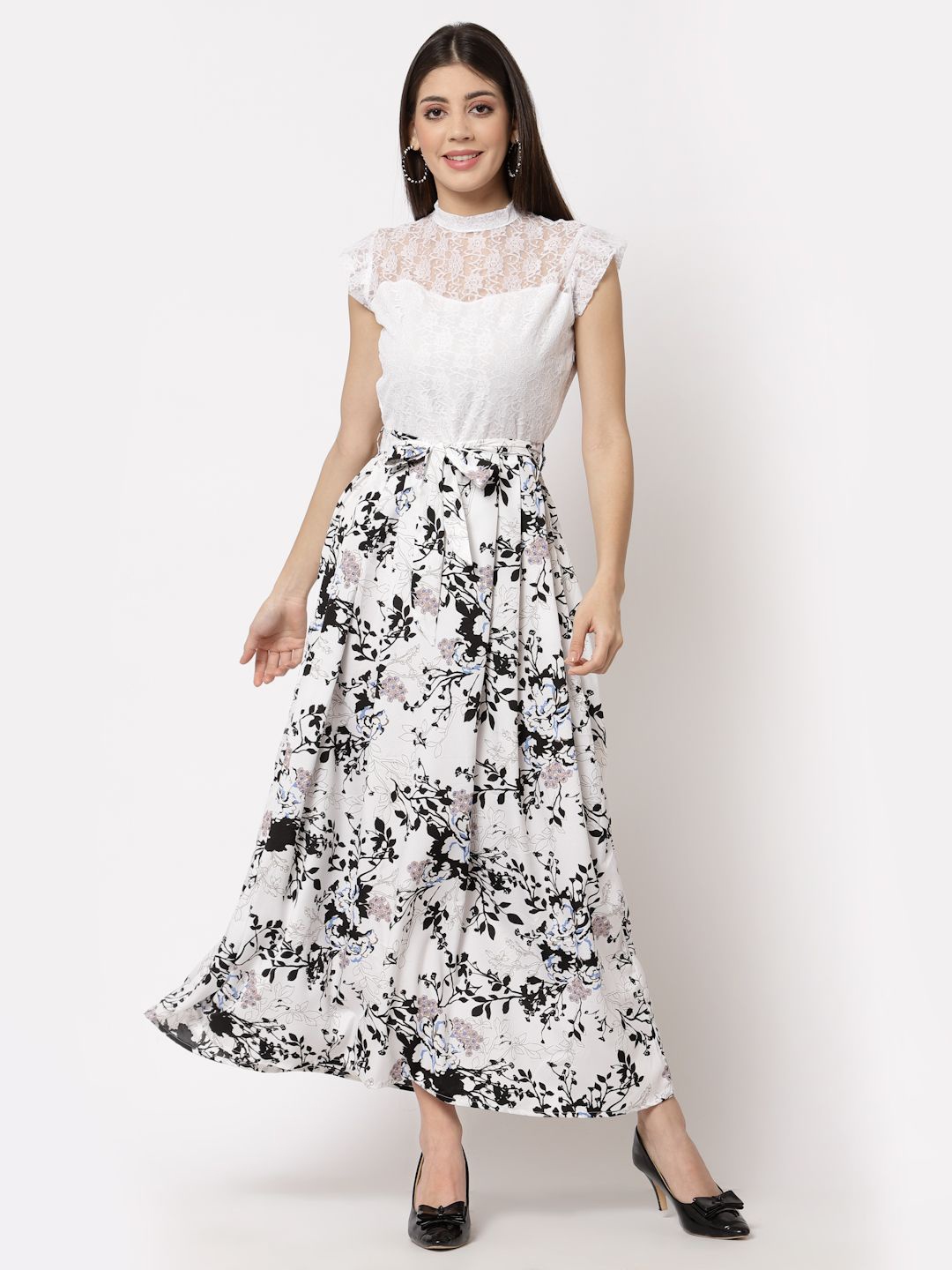 

aayu Floral Print Crepe Maxi Dress, White