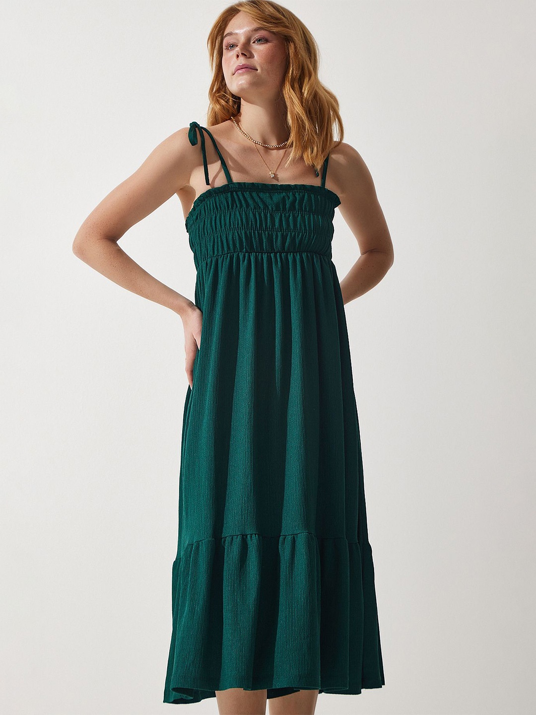 

Happiness istanbul Women A-Line Midi Dress, Green