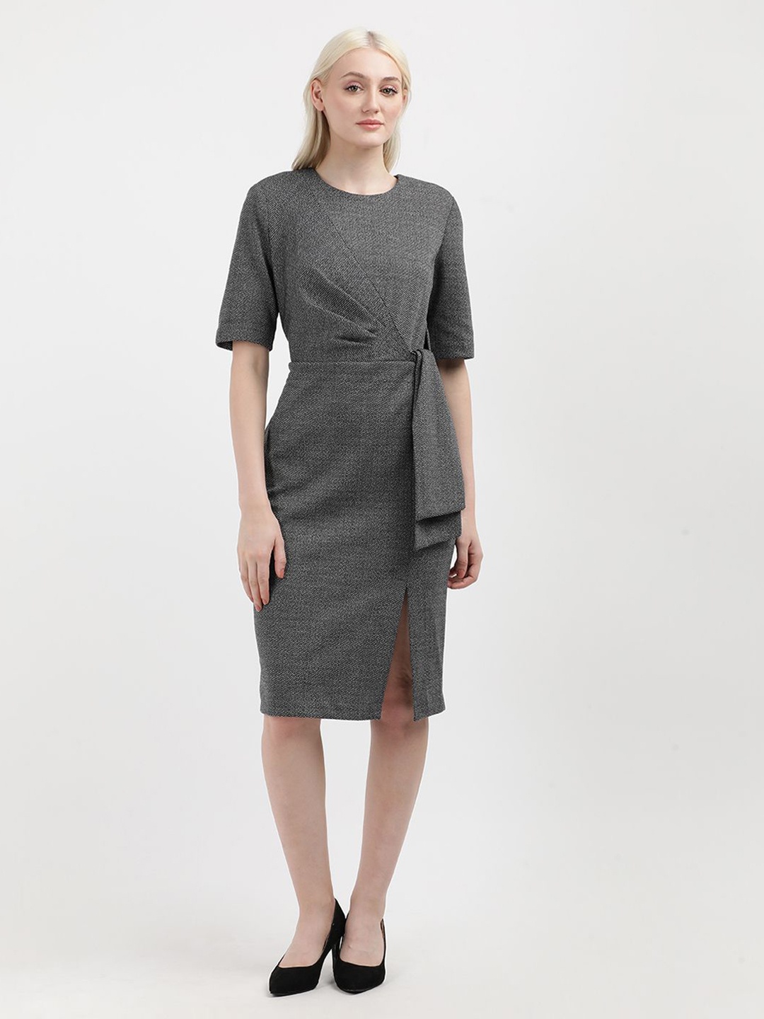 

Calvin Klein Jeans Solid Wrap Dress, Grey