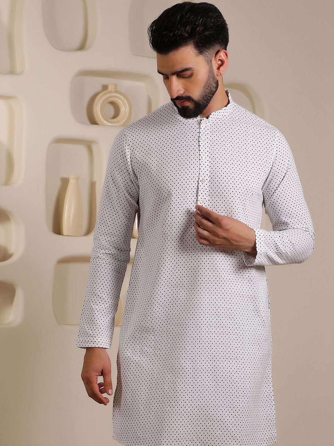 

Anouk Men Ethnic Motifs Printed Kurta, White