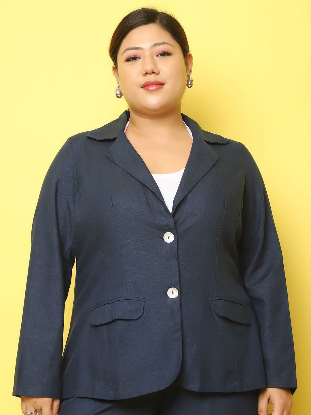 

theRebelinme Women Lightweight Longline Tailored Jacket, Navy blue