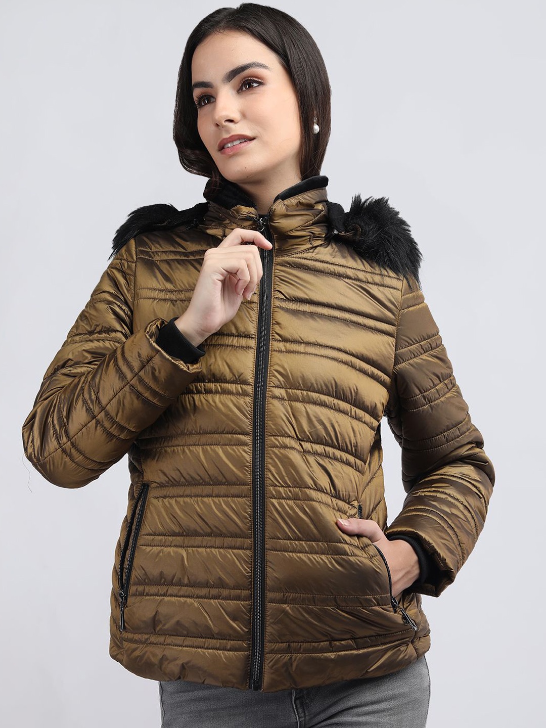 

LURE URBAN Women Outdoor Puffer Jacket, Copper