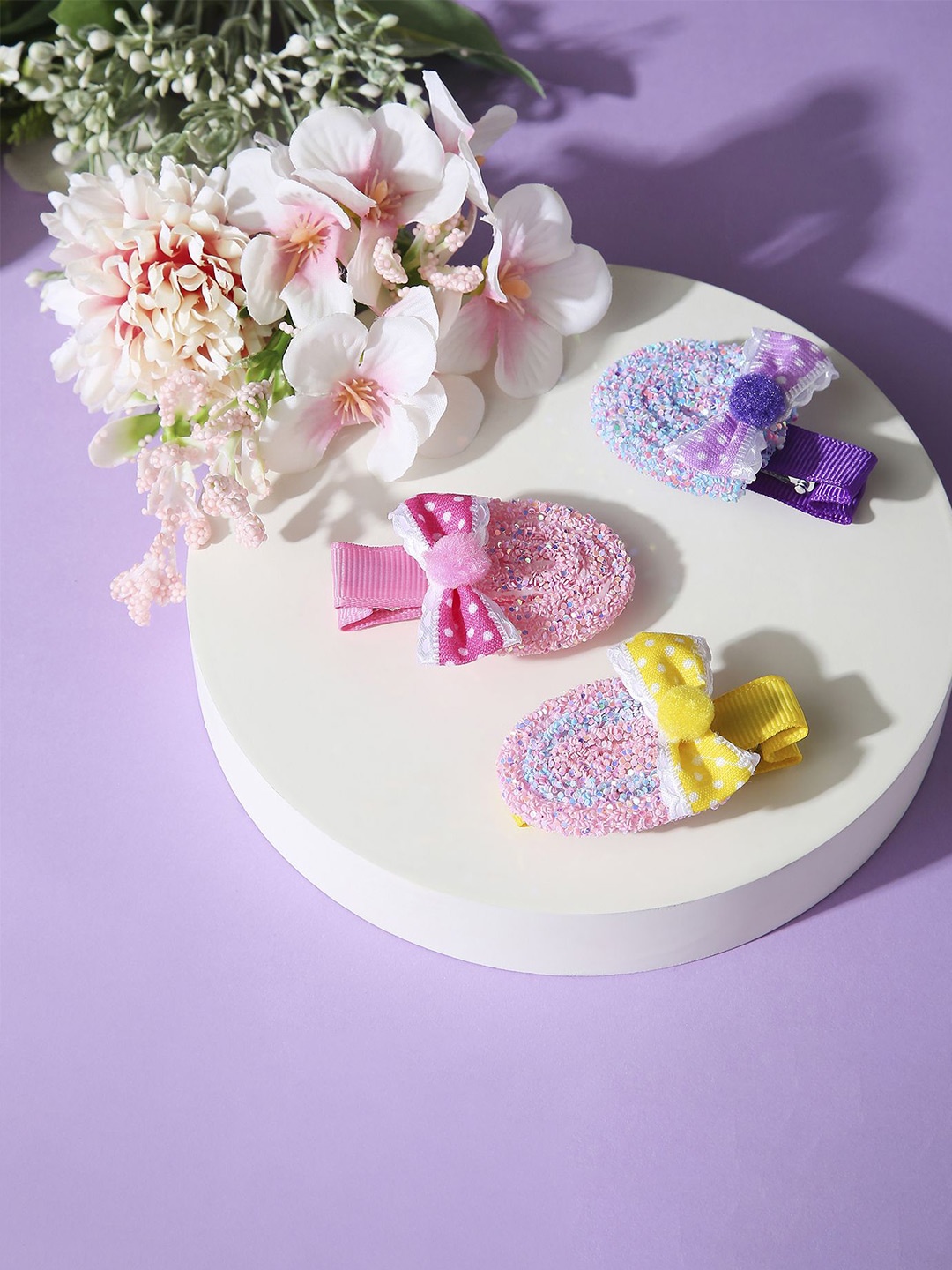 

Arendelle Set Of 3 Girls Embellished Alligator Hair Clips, Pink