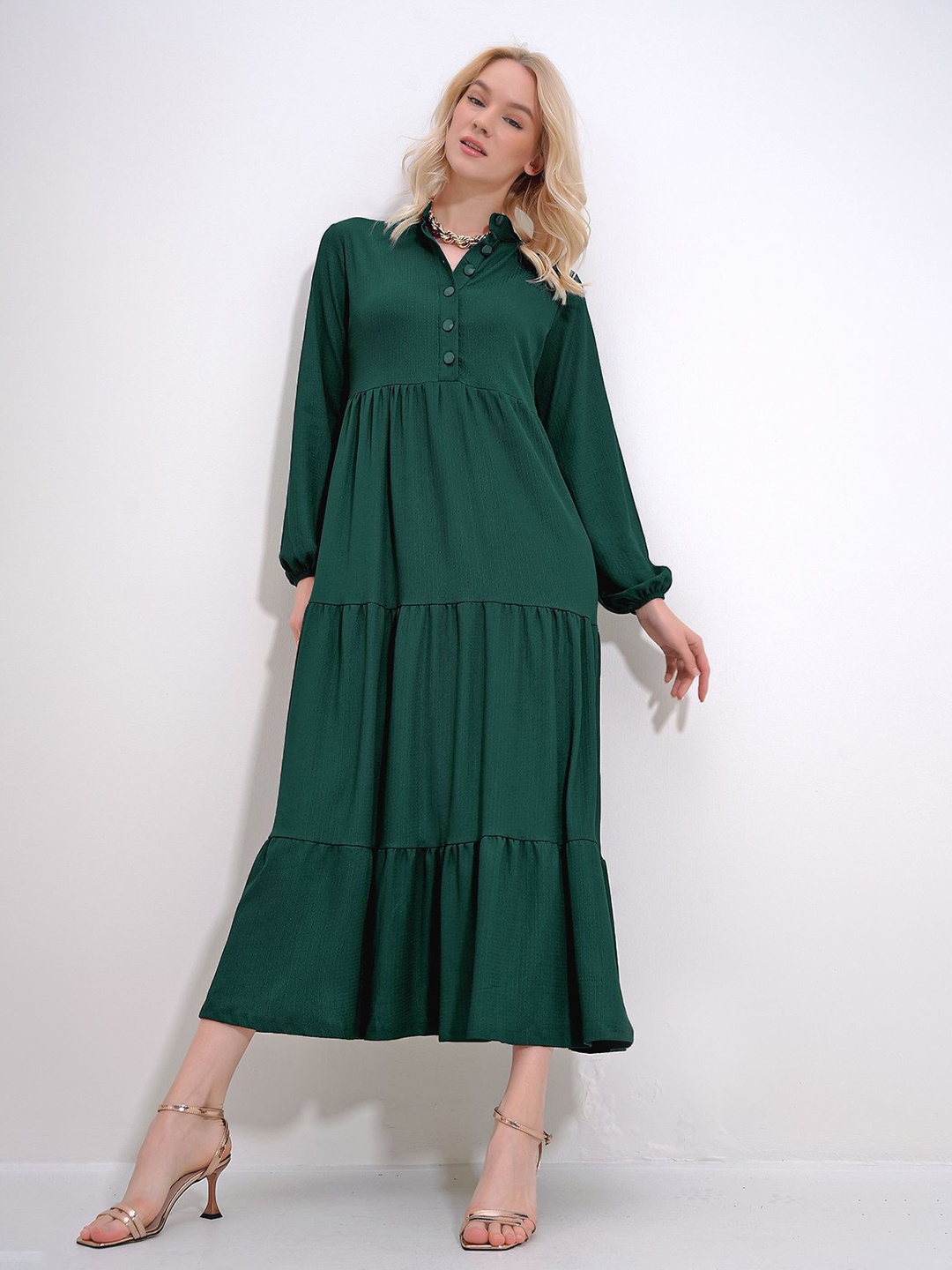 

Trend Alacati stili A-Line Midi Dress, Na