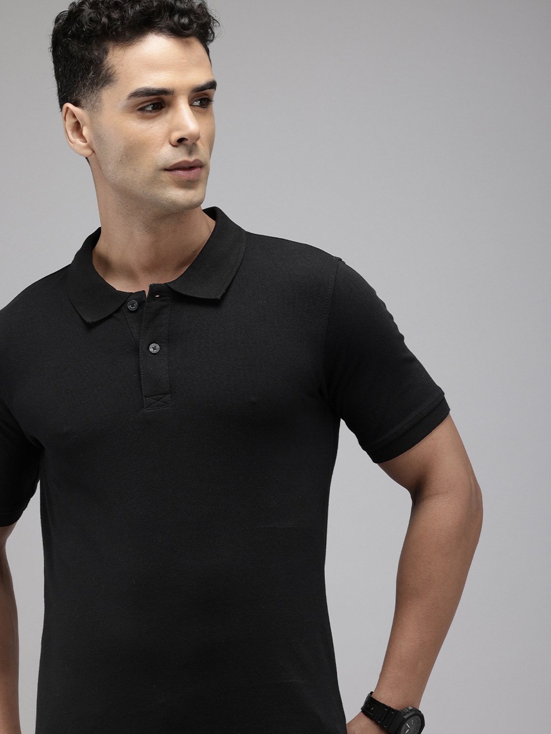 

Wildcraft Pure Cotton Polo Collar Sports T-shirt, Black