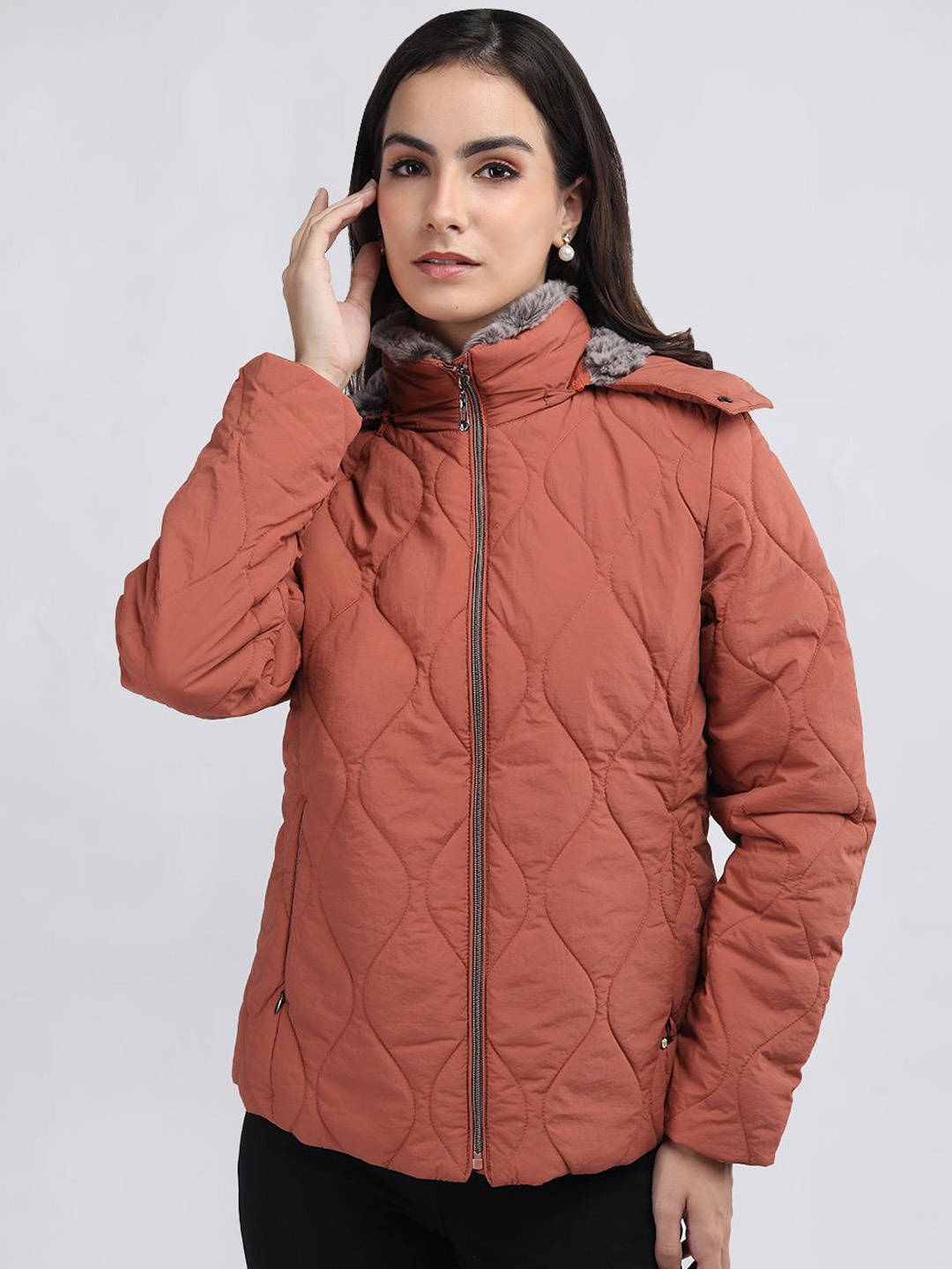 

LURE URBAN Women Outdoor Puffer Jacket, Orange