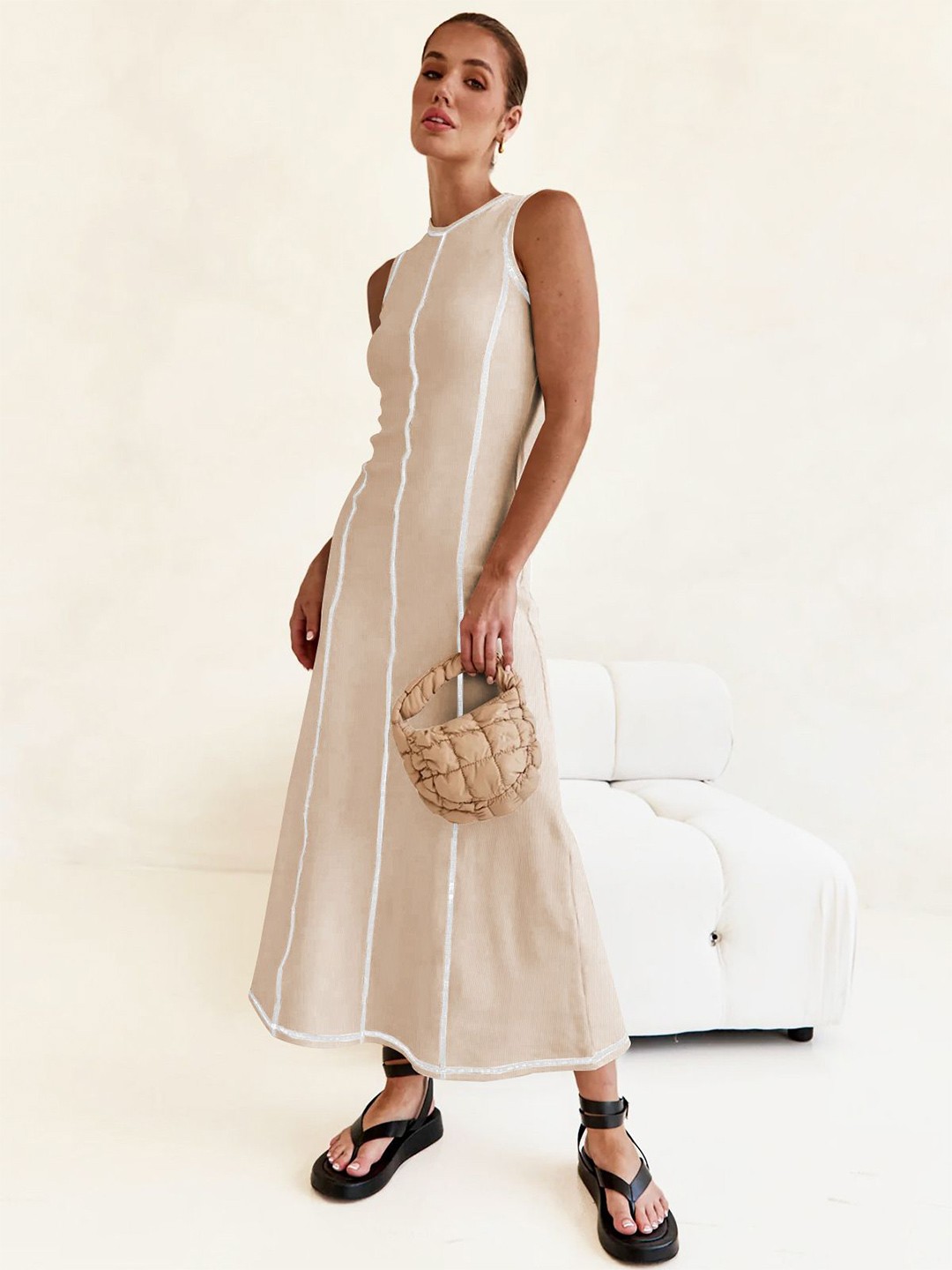 

HERE&NOW Maxi Dress, Beige