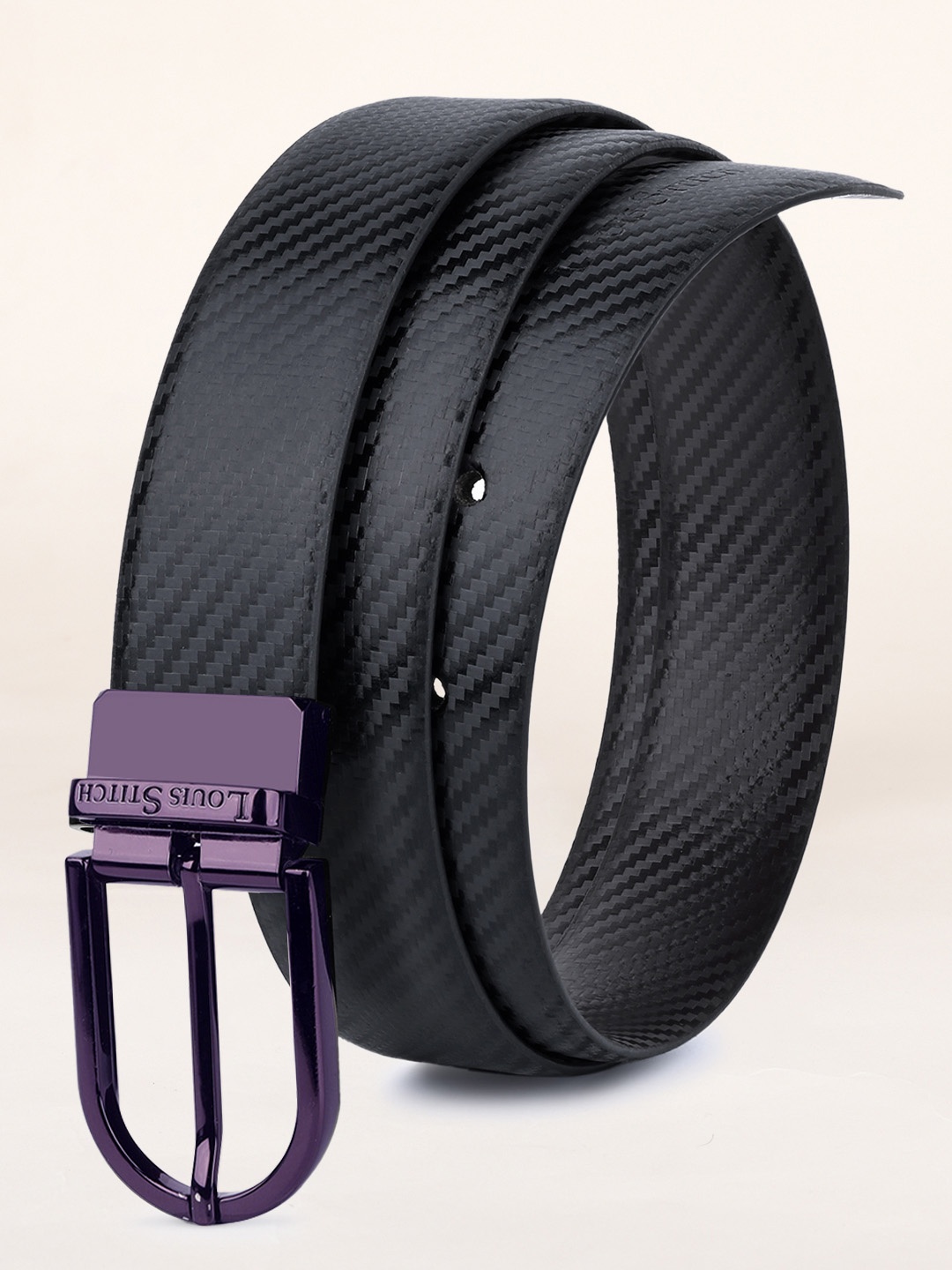 

LOUIS STITCH Men Reversible Leather Formal Belt, Black
