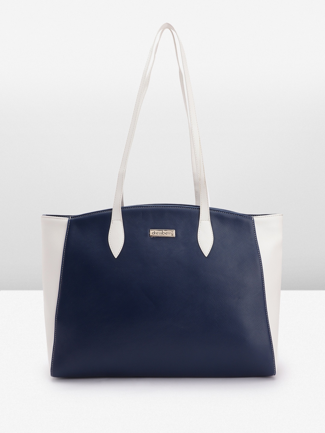 

DressBerry Colourblocked Structured Shoulder Bag, Navy blue