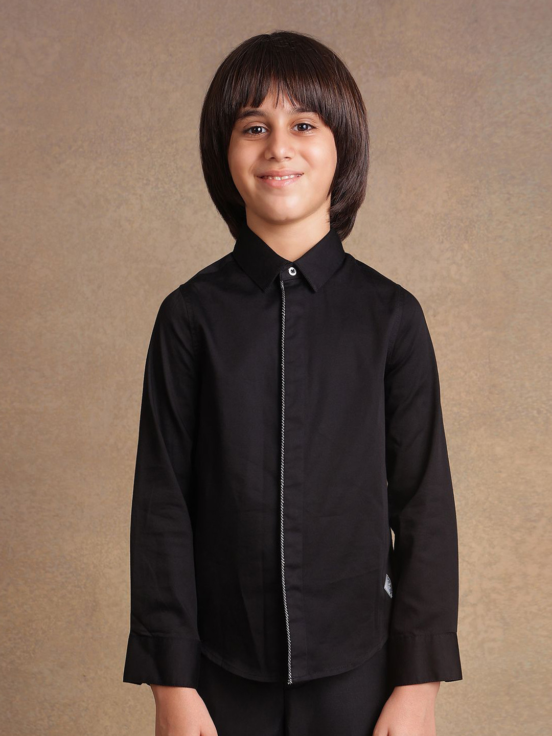 

One Friday Boys Comfort Opaque Casual Shirt, Black
