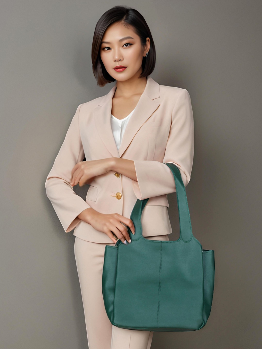 

Toteteca PU Structured Shoulder Bag, Green