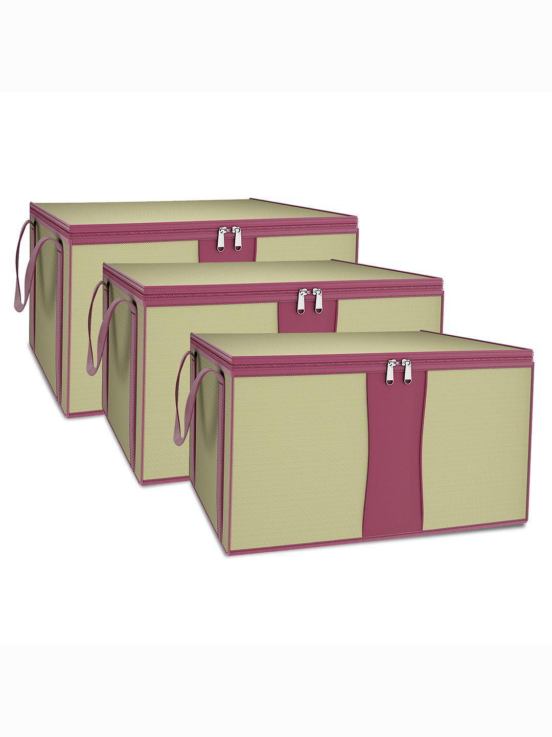 

Kuber Industries Beige Set of 3 Regular Drawer Organiser Organisers