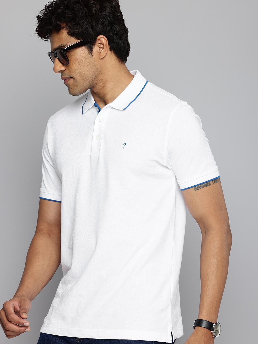 

Indian Terrain Pure Cotton Polo Collar Casual T-shirt, White