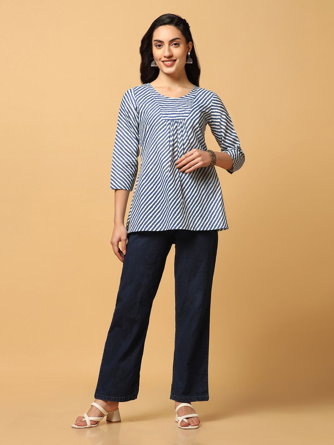 

BAESD Print Cotton Top, Blue