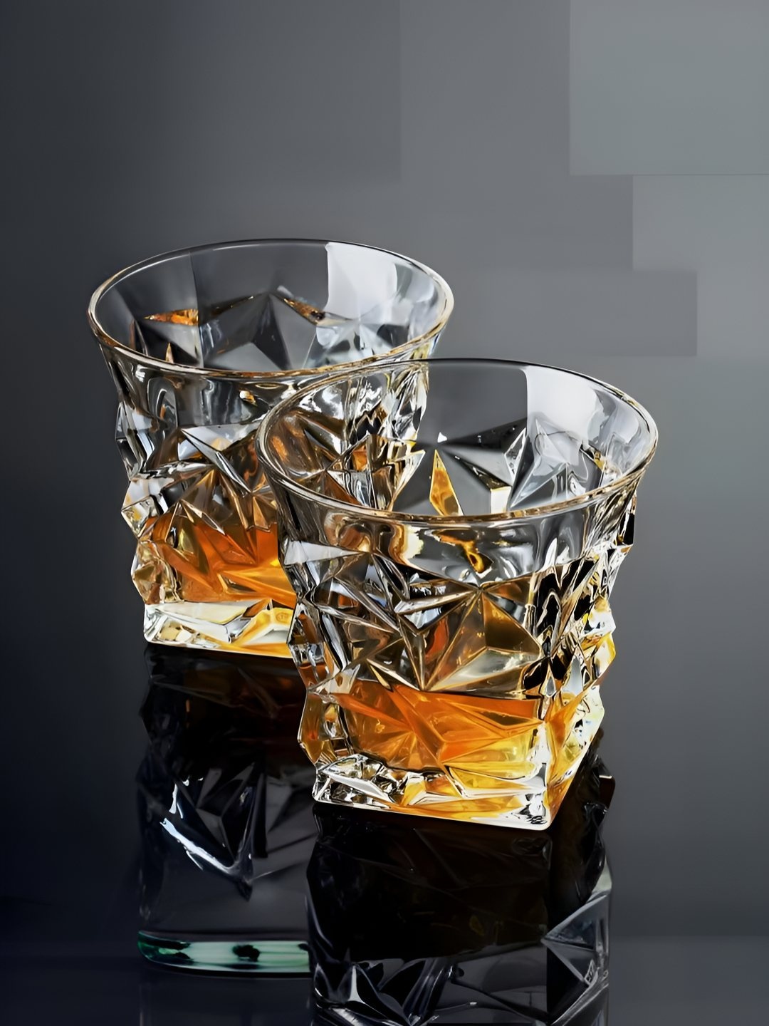 

UMAI Transparent 2 Pieces Textured Whisky Glasses- 240 ml Each