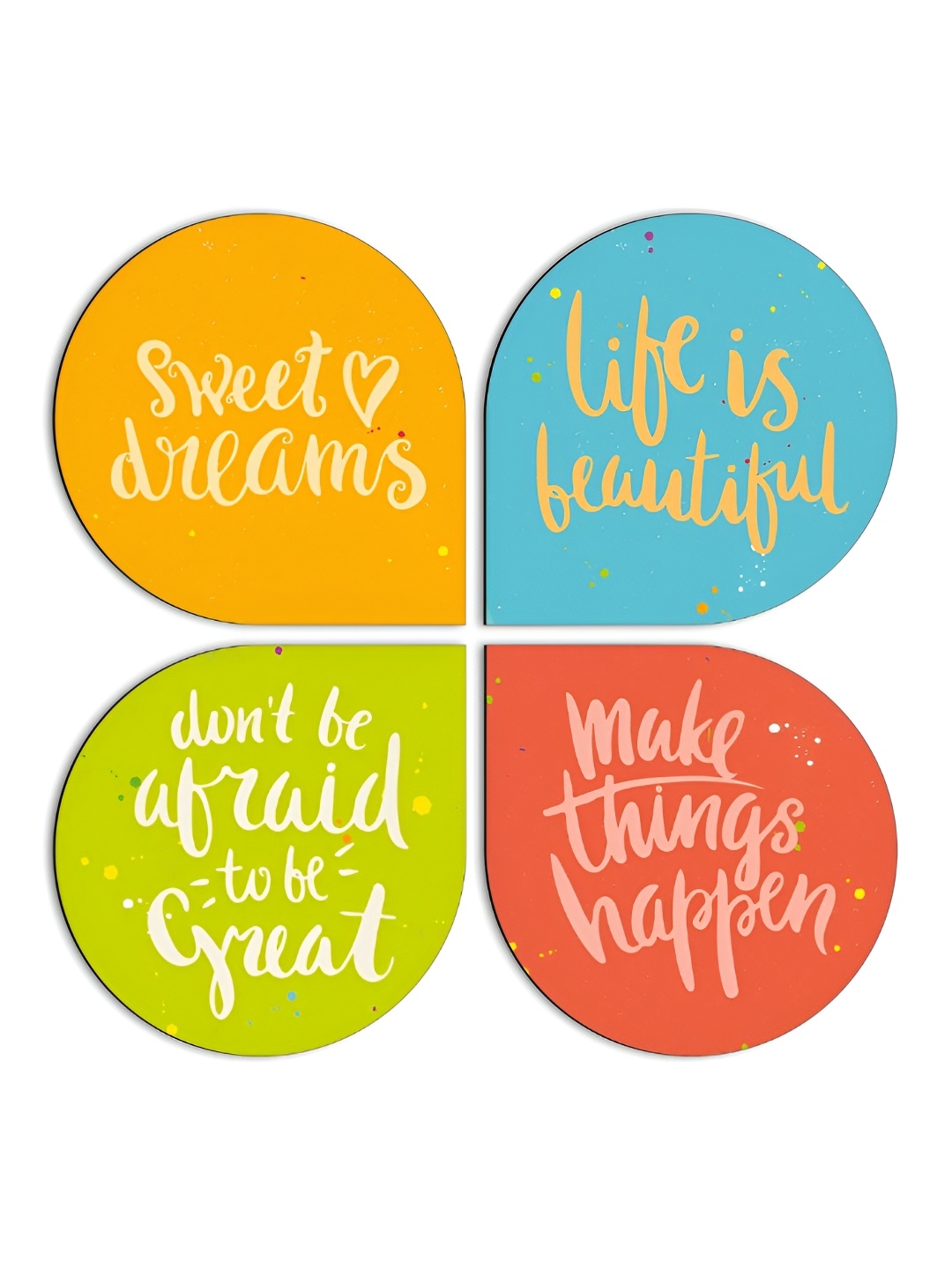 

CLAWCRAFTS Orange & Blue Quotes Modern Printed Wooden Wall Decor