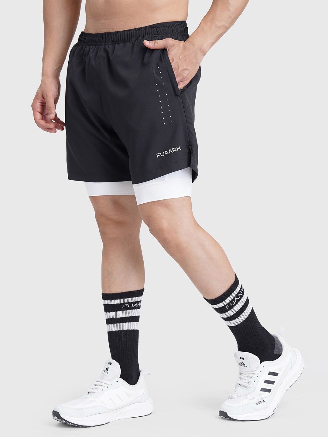 

FUAARK Men Training or Gym Sports Shorts, Black
