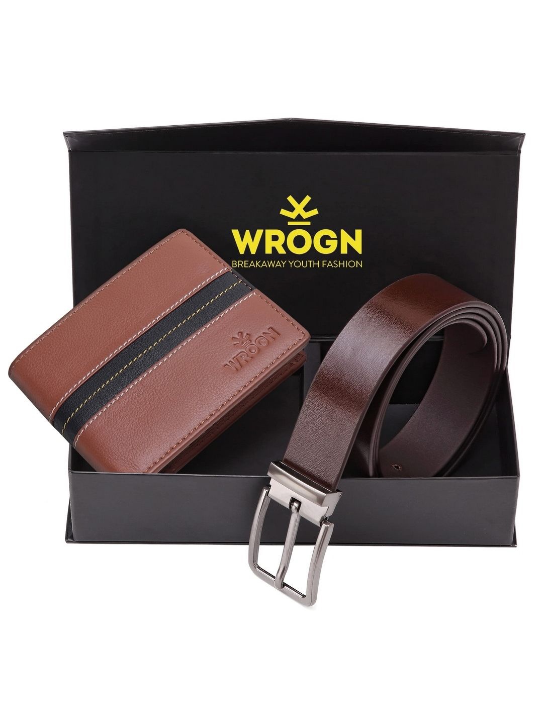

WROGN Men Accessory Gift Set of, Tan