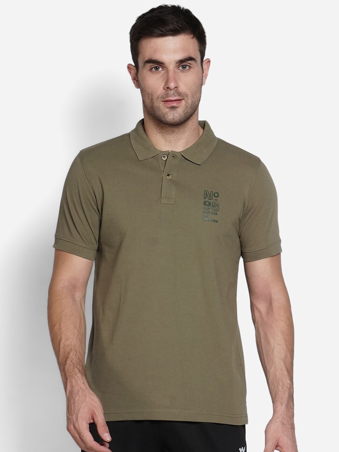 

Wildcraft Men Olive Green Polo Collar T-shirt