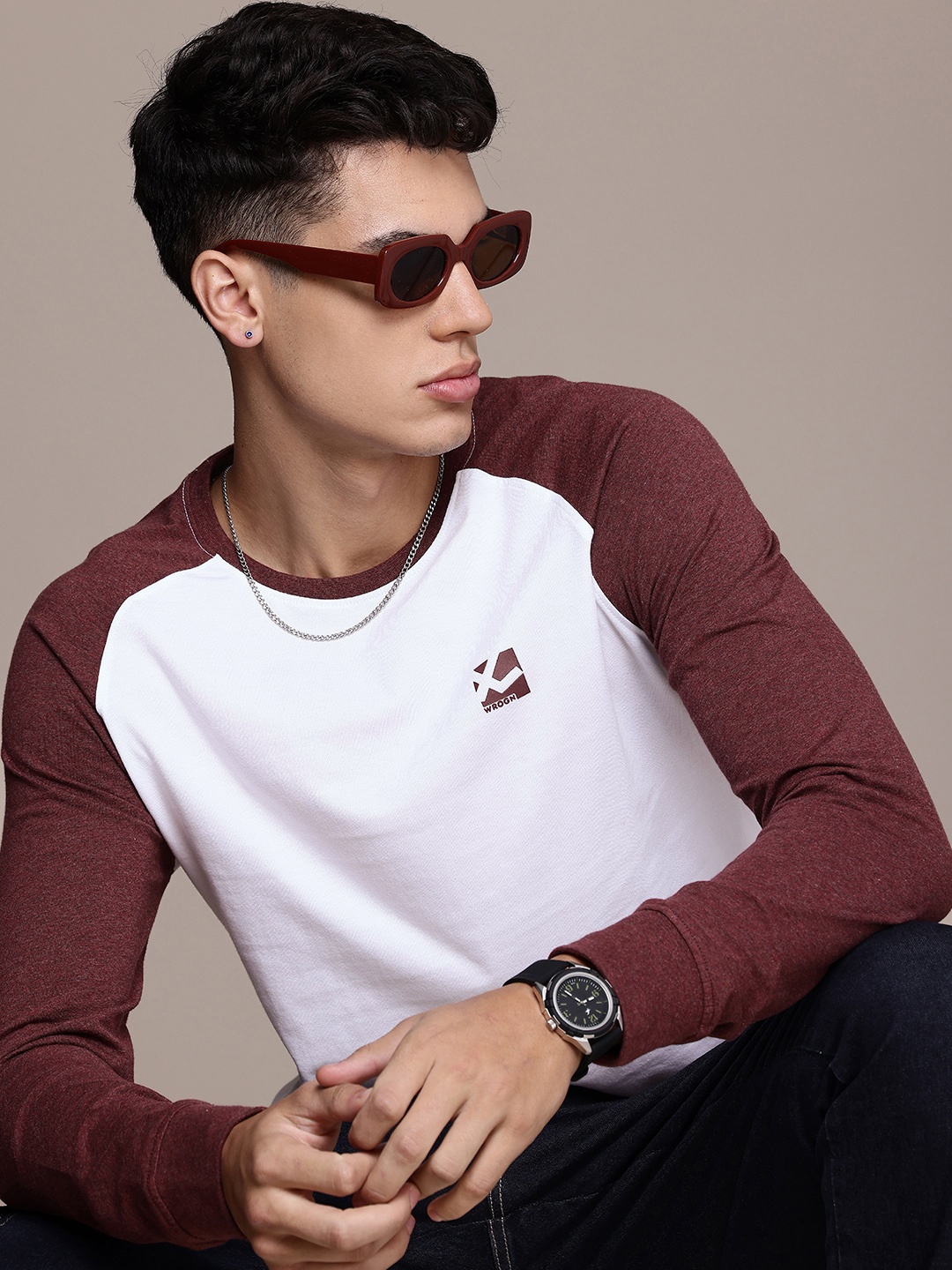 

WROGN Pure Cotton Slim Fit T-shirt, White