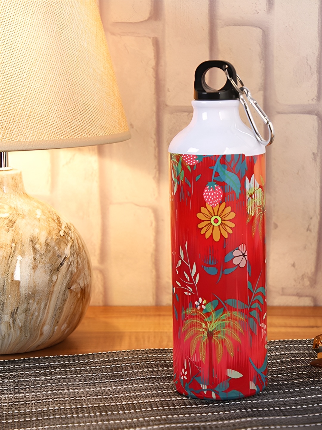 

PENTADECO White & Green Floral Printed Single Wall Vacuum Water Bottle 750 ml