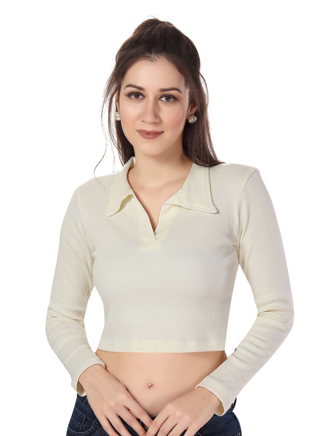 

TRASA Cotton Tank Crop Top, Off white