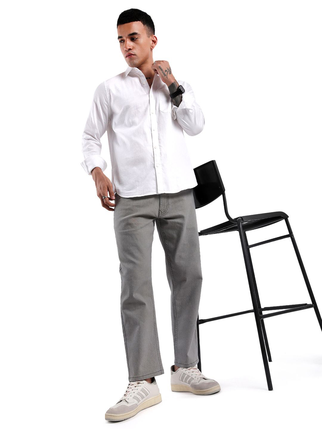 

WROGN Men Custom Slim Fit Opaque Casual Shirt, White