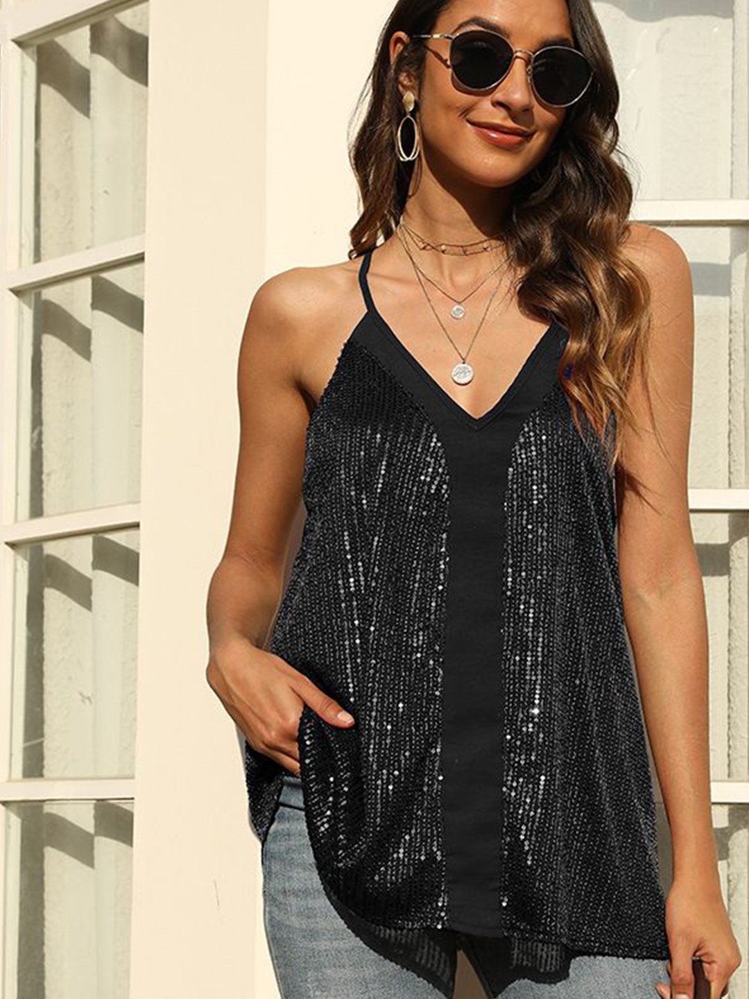 

StyleCast Embellished Top, Black