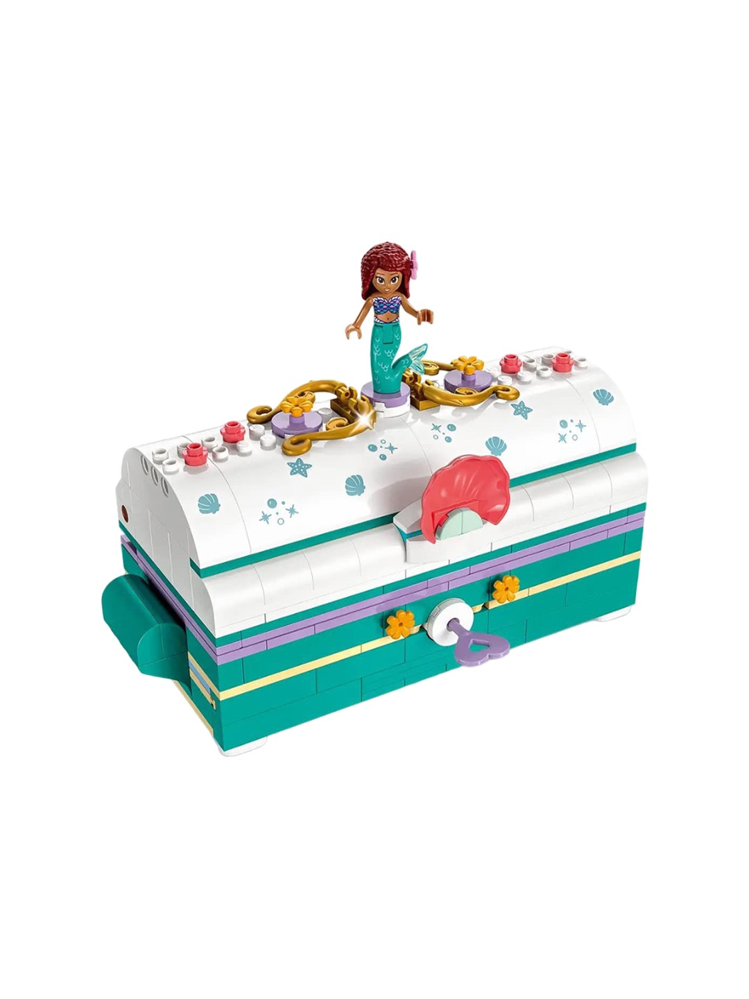 

LEGO Kids 370 Pieces Disney Ariels Treasure Chest 43229 Building Blocks, Blue