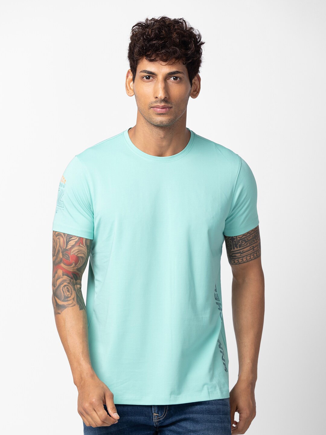 

SPYKAR Men Cotton T-shirt, Green