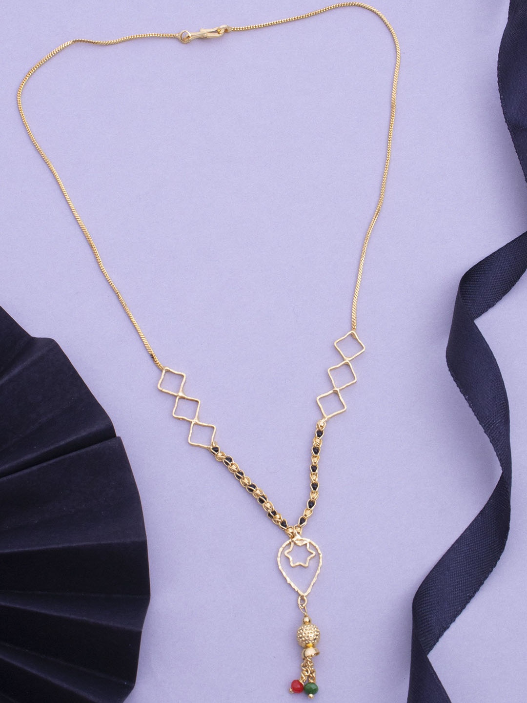 

Ramdev Art Fashion Jwellery 22K Gold Plated Artificial Stones and Beads Mangalsutra