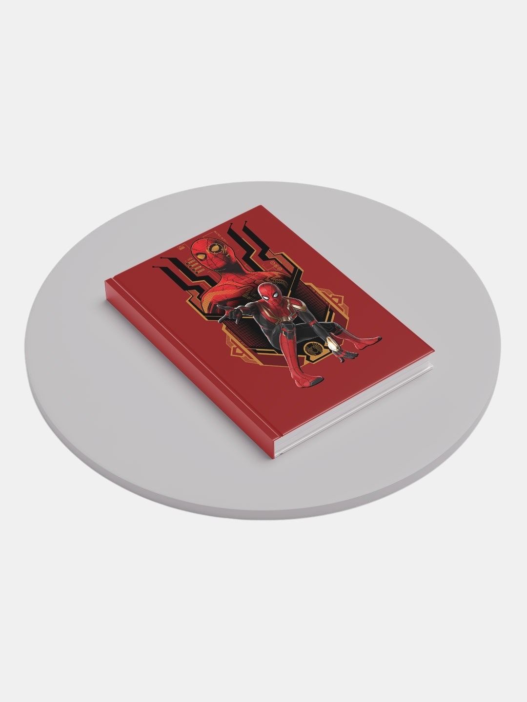 

macmerise Spidey Strikes Printed Hard Cover A5 Ruled Notebook, Red
