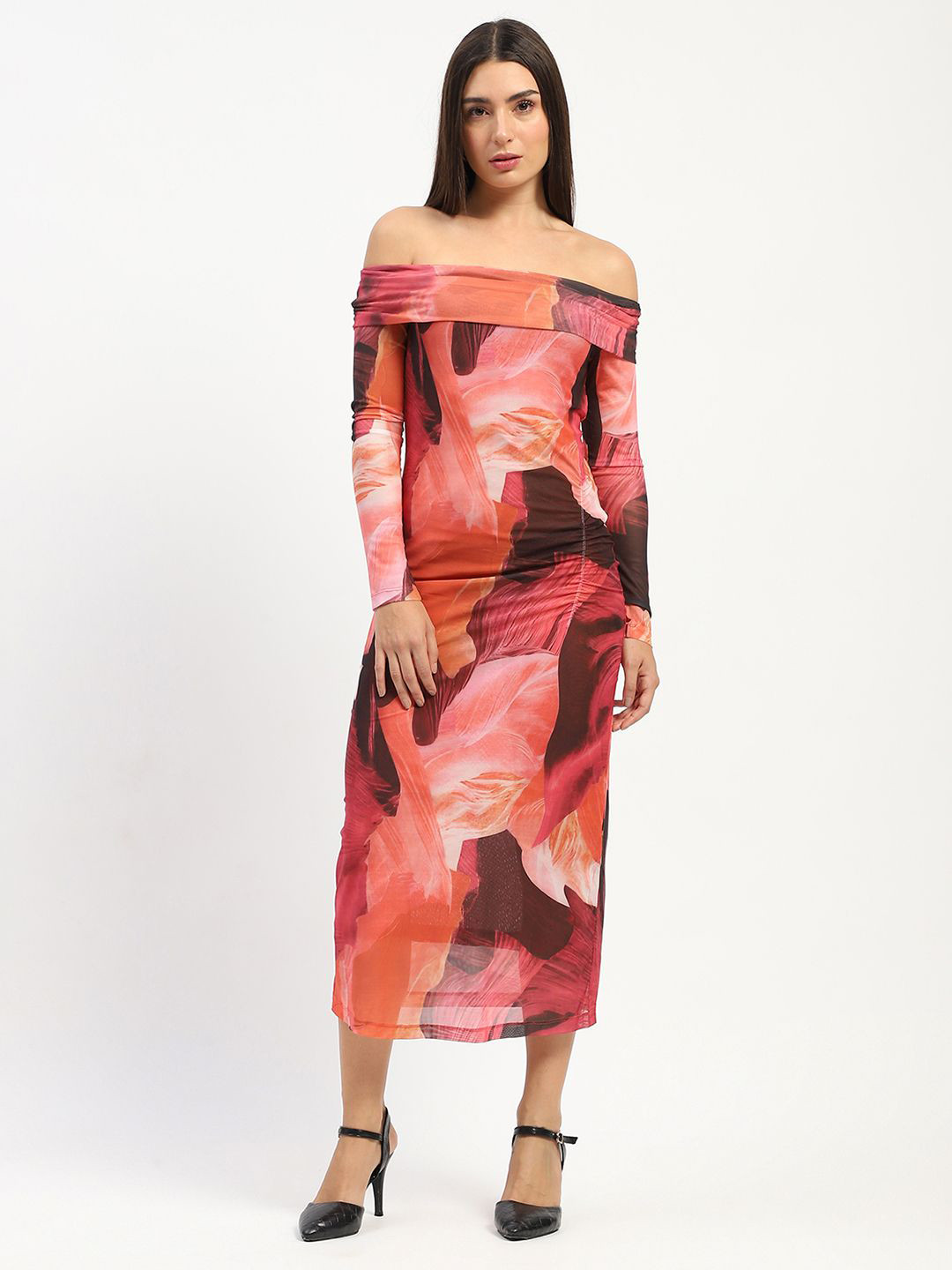 

Madame Print Sheath Dress, Orange