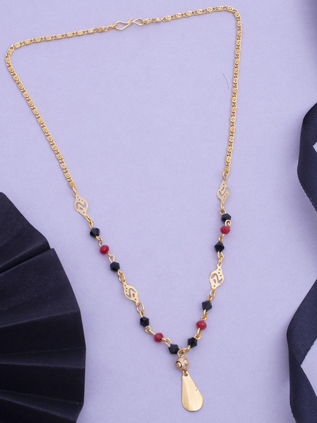 

Ramdev Art Fashion Jwellery 22K Gold Plated Artificial Stones and Beads Mangalsutra