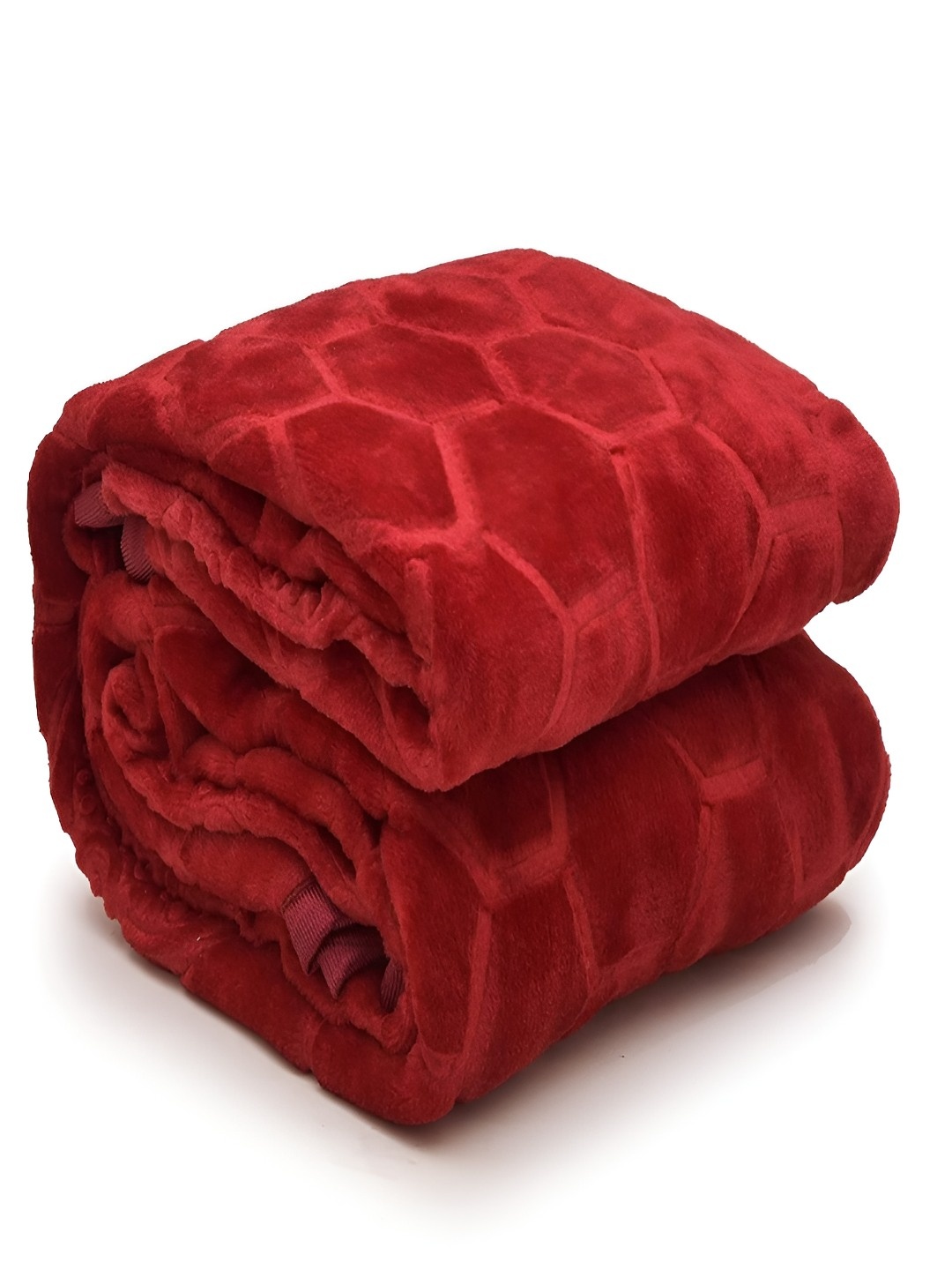 

tundwal's Maroon Geometric Printed Mink Heavy Winter Single Bed Blanket