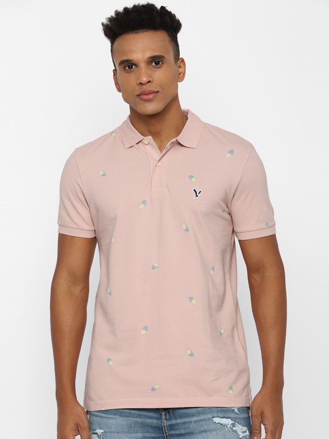 

AMERICAN EAGLE OUTFITTERS Men Polo Collar T-shirt, Pink